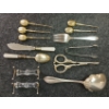 Image 2 : JOB LOT - SILVERPLATED SERVINGWARE - INCL KNIFE RESTS, TEASPOONS, TONGS, ETC