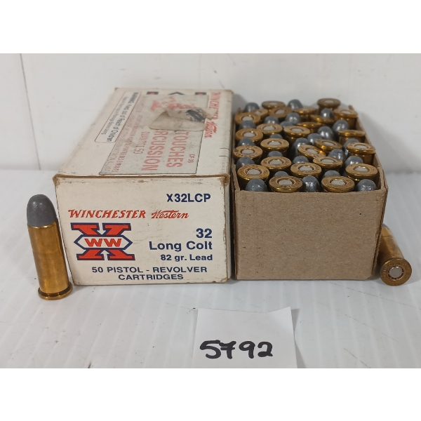 AMMO: 50X WINCHESTER WESTERN LONG COLT .32 - 82GR - LEAD 