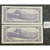 Image 2 : LOT OF 2 - 1954 CDN $10 BANKNOTES - SEQUENTIAL