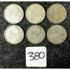 Image 1 : LOT OF 6 - 1950-1966 CDN 25 CENT COINS