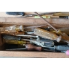 Image 2 : JOB LOT - TOOLS & STORAGE BOXES - INCL ANTIQUE BRASS PLUMB BOB, CHALK LINE REEL, ETC