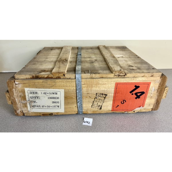 AMMO: 1000X 7.62X51 MM NATO - SEALED CRATE