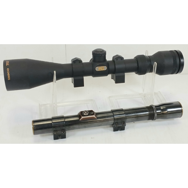 LOT OF 2 - TASCO TITAN & WEAVER K25 RIFLESCOPES W/ RINGS