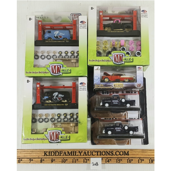 LOT OF 6 - M2 MACHINES DIECAST MODELS - '65 FORD ECONOLINE DELIVERY VAN, '58 CHEVROLET APACHE, ETC