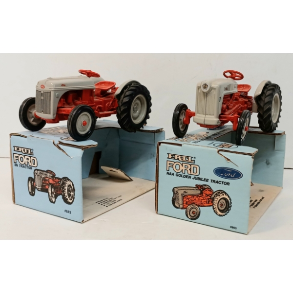 LOT OF 2 - ERTL DIECAST FORD 8N & NAA GOLDEN JUBILEE TRACTOR MODELS