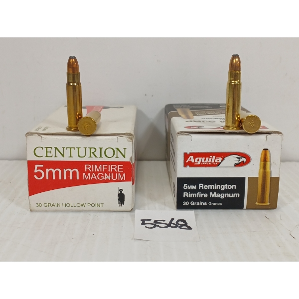 AMMO: 76X AGUILA & CENTURION 5MM REM RF MAG - 30GR - HP & SJHP