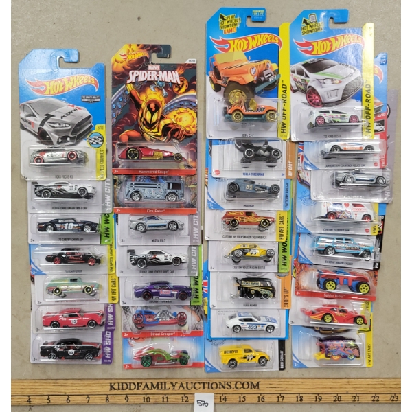 LOT OF 30 - HOTWHEELS / MATCHBOX - ICANDY, STREET CREEPER - SPIDERMAN, ETC