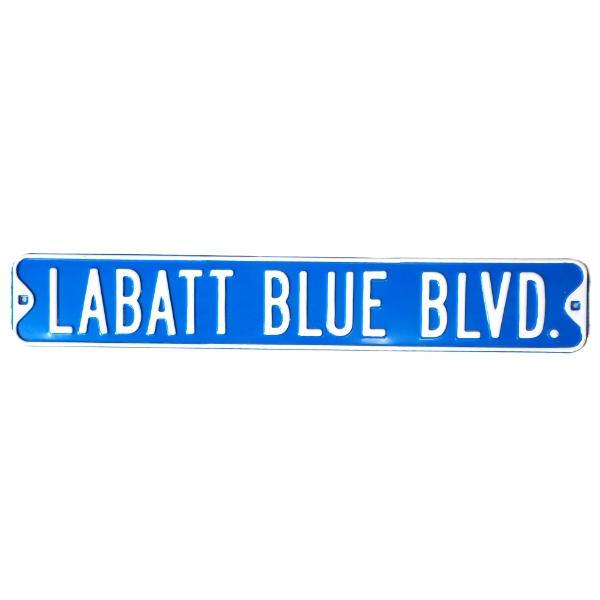 LABATT BLUE BLVD. EMBOSSED METAL SIGN