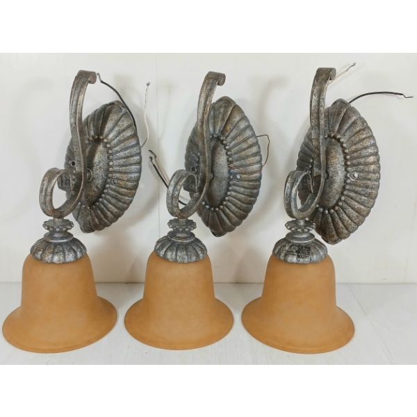 LOT OF 3 - WALL SCONCE LIGHTS - AS NEW