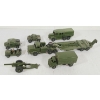 Image 1 : LOT OF 7 - DINKY TOYS DIECAST & TIN ARMY VEHICLES - INCL TANK TRANSPORTER, ARTILLERY TRACTOR, ETC 