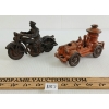 Image 1 : LOT OF 2 - CAST IRON FIRE TRUCK & MOTORCYCLE