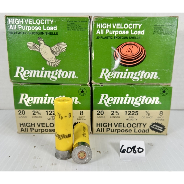 AMMO: 80X REMINGTON 20 GA 2-3/4 IN - #8