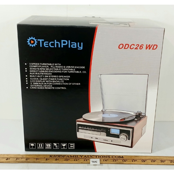 TECHPLAY ODC26 WD TURNTABLE / CD / MP3 PLAYER - AS NEW