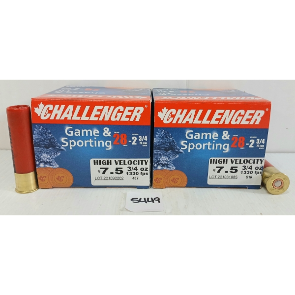 AMMO: 50X CHALLENGER 28GA - 2 3/4IN - #7 1/2 SHOT