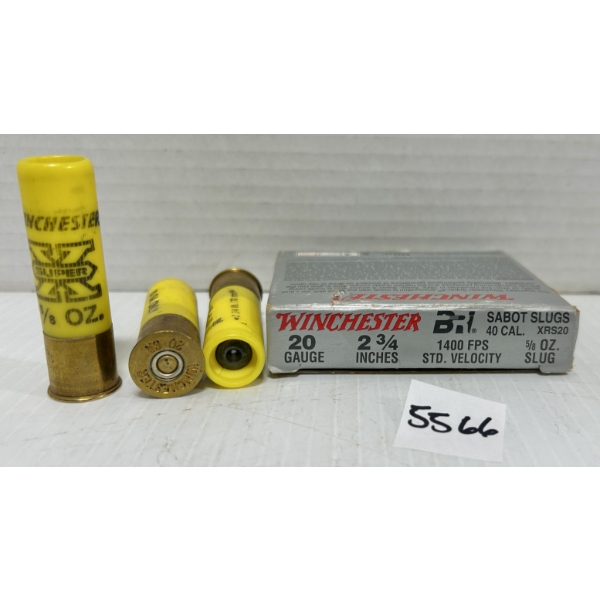 AMMO: 5X WINCHESTER 20 GA 2-3/4IN SABOT SLUGS 