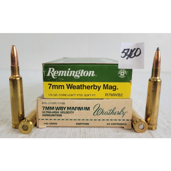 AMMO: 40X WEATHERBY 7MMWBY MAG - 140 & 175GR