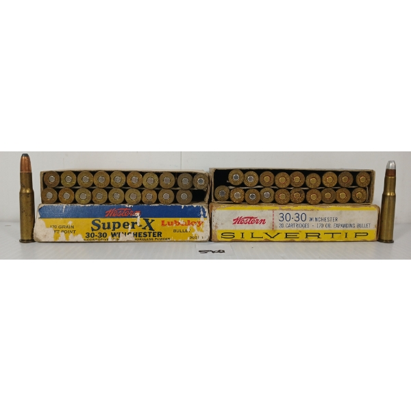 AMMO: 40X WESTERN SUPER X .30-30 WIN - 170GR - SP & SILVERTIP