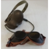 Image 6 : LOT OF 3 - UNKNOWN AVIATOR CAP, HEADSET & GOGGLES