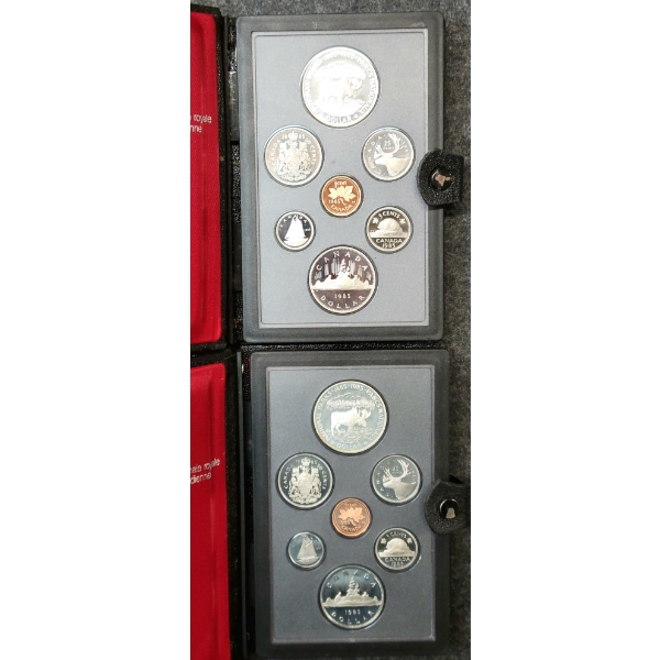 LOT OF 2 - 1985 RCM DOUBLE DOLLAR PROOF SETS