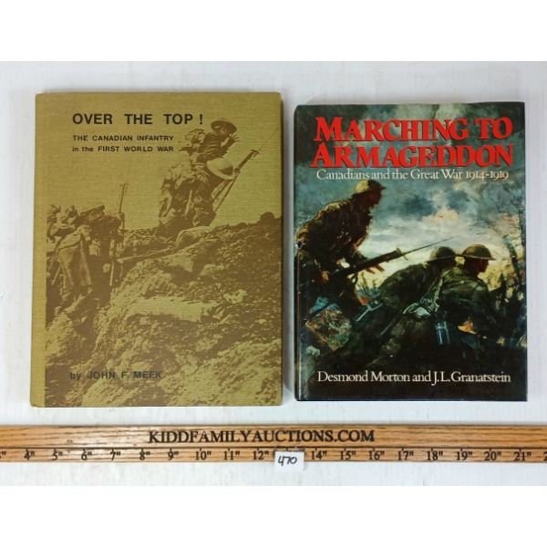 LOT OF 2 - "MARCHING TO ARMAGEDDON" & "OVER THE TOP!" - HARDCOVER HISTORICAL PUBLICATIONS