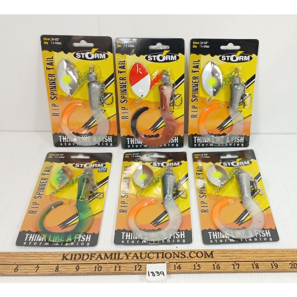LOT OF 6 - STORM R.I.P. SPINNER TAIL LURES