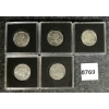 Image 1 : LOT OF 5 - 1956-1959 CDN SILVER 25 CENT COINS 