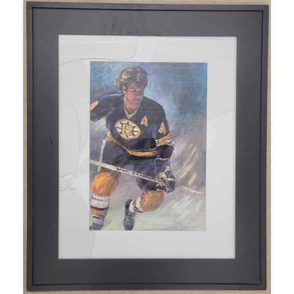 BOSTON BRUINS #4 BOBBY ORR FRAMED PRINT