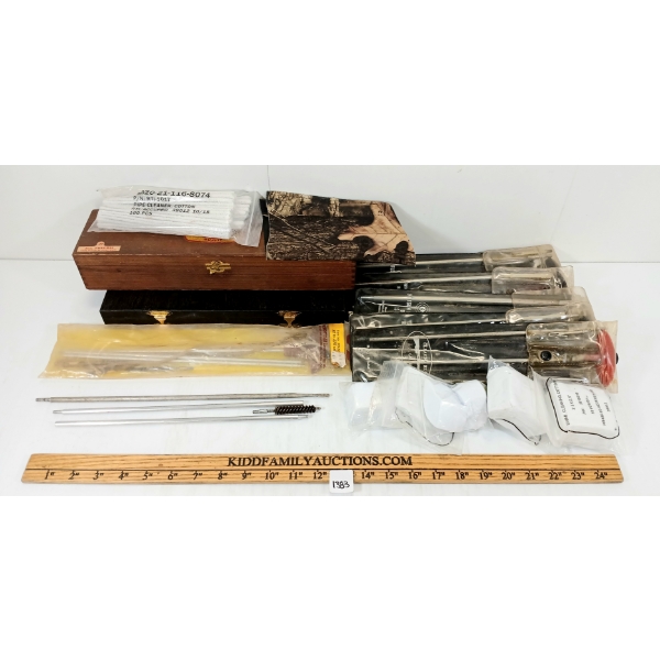 JOB LOT - HOPPE'S, OUTER RIFLE CLEANING RODS, CLEANING SWABS, ETC