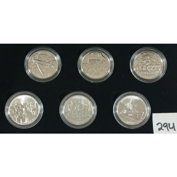 2005 RCM STERLING SILVER 50 CENT COIN SET - CANADA IN WWII 