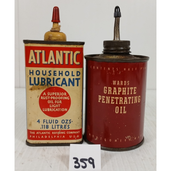 LOT OF 2 - ATLANTIC LUBRICANT & WARD'S PENETRATING OIL OILERS