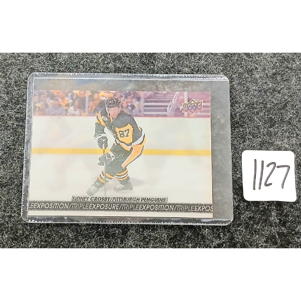 2017/18 TIM HORTON'S TE-1 SIDNEY CROSBY PITTSBURGH PENGUINS - TRIPLE EXPOSURE U.D. HOCKEY CARD