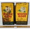 Image 1 : LOT OF 2 - WHITE ROSE TUNE & MOTOR OIL CANS - GAL 