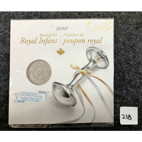 2013 RCM UNCIRCULATED 25 CENT COIN - BIRTH OF THE ROYAL INFANT