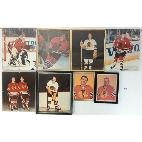 LOT OF 8 - CHIACAGO BLACK HAWKS PLAYER PHOTOS - FRAMED