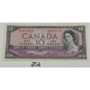 Image 1 : 1954 CDN $10 BANKNOTE - DEVIL'S FACE