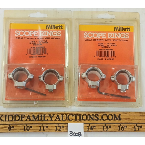 LOT OF 2 - MILLET SCOPE RINGS - MEDIUM TURN-IN STYLE