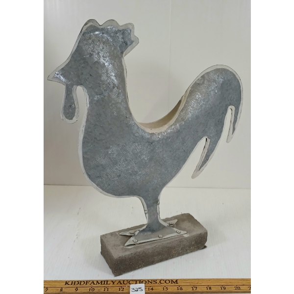 FOLK ART METAL ROOSTER SCULPTURE