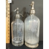 Image 2 : LOT OF 2 - MARCHANT & CO. & LANG'S PRODUCTS - CLEAR ACID-ETCHED - SELTZER BOTTLES