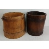 Image 3 : LOT OF 2 - PRIMITIVE WOOD BANDED PAILS
