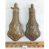 Image 2 : LOT OF 2 - BRASS J.W. HAWKSLEY SHEFFIELD POWDER FLASKS