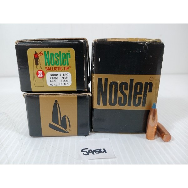 AMMO: APPROX 150X NOSLER 8MM - 180GR - SPITZER 