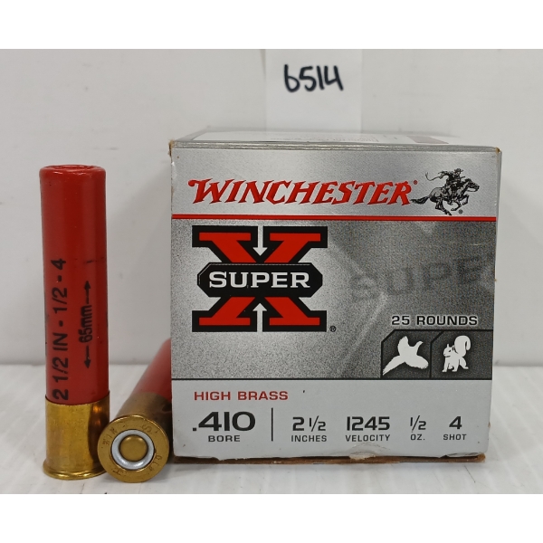AMMO: 25X WINCHESTER SUPER X .410GA - 2 1/2IN - #4 SHOT