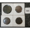 Image 2 : LOT OF 4 - 1850-1857 BANK OF UPPER CANADA HALF & 1 CENT COINS