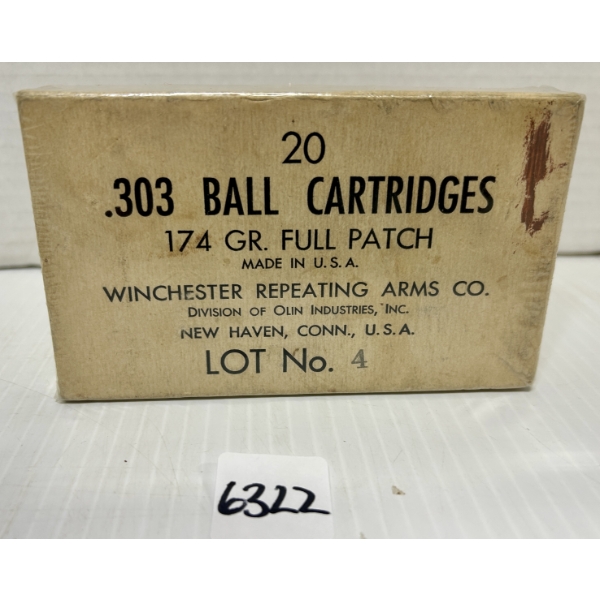 AMMO: 20X WRA CO .303 BRIT MILITARY RNDS - SEALED