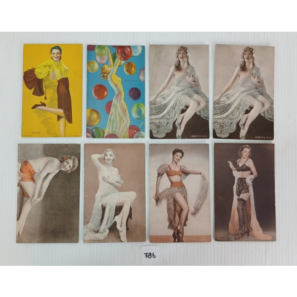 LOT OF 8 - MISC. PINUP CARDS 