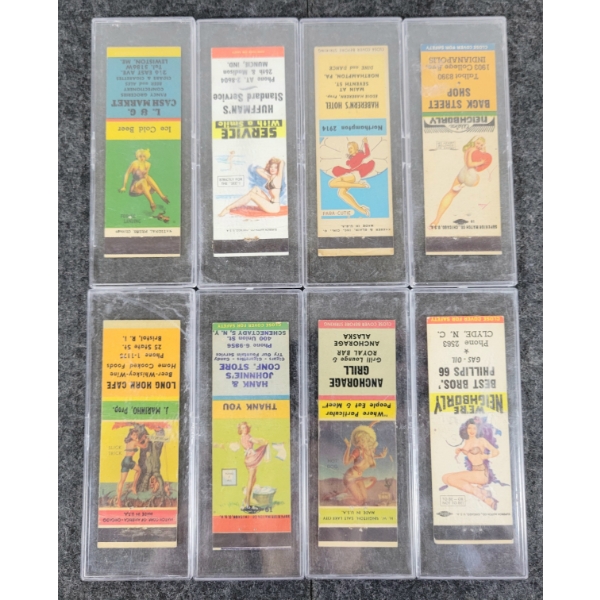 LOT OF 8 - PIN-UP ADVERTISING MATCHBOOK PACKAGES - KAESER & BLAIR, SUPERIOR MATCH CO., ETC