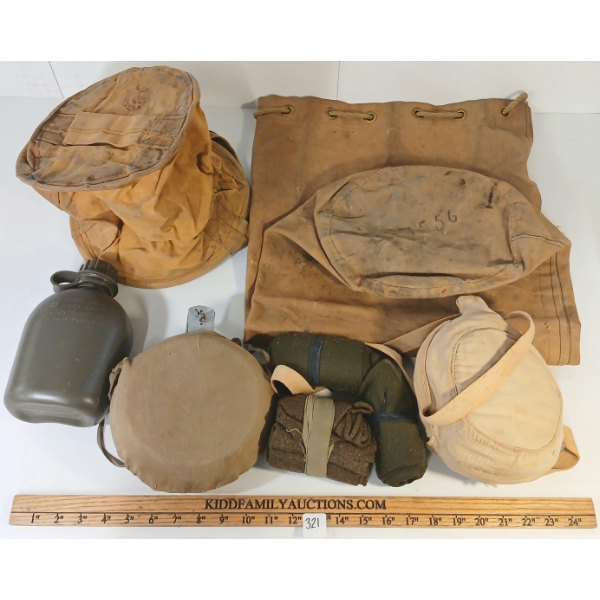 JOB LOT - MESS KIT, CANTEEN, CANTEEN BAG, WRAPS, ETC