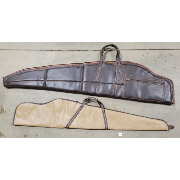 LOT OF 2 - SOFT LEATHER GUN CASES