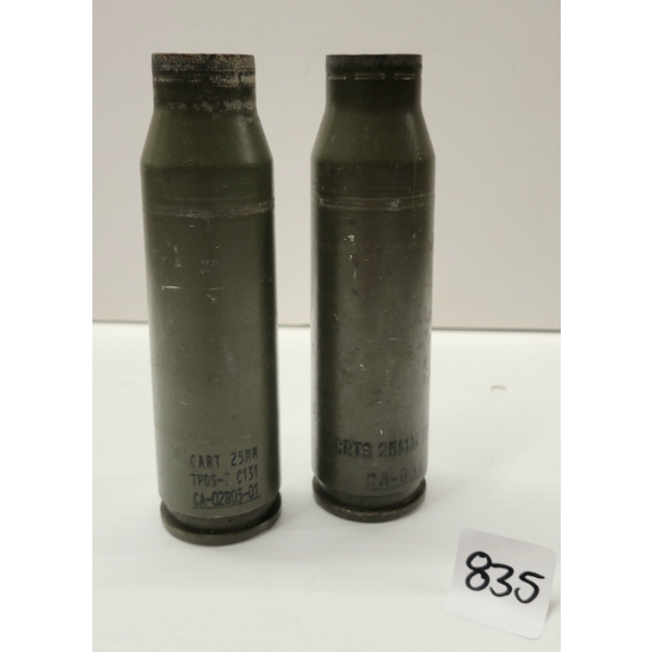 LOT OF 2 - 25 MM CASINGS