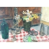 Image 2 : "STILL LIFE WITH COSMOS" BY FRANCES ANNE JOHNSTON - FRAMED OIL CANVAS